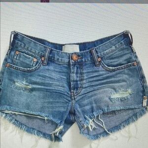 Women's Distressed Denim Athletic Shorts